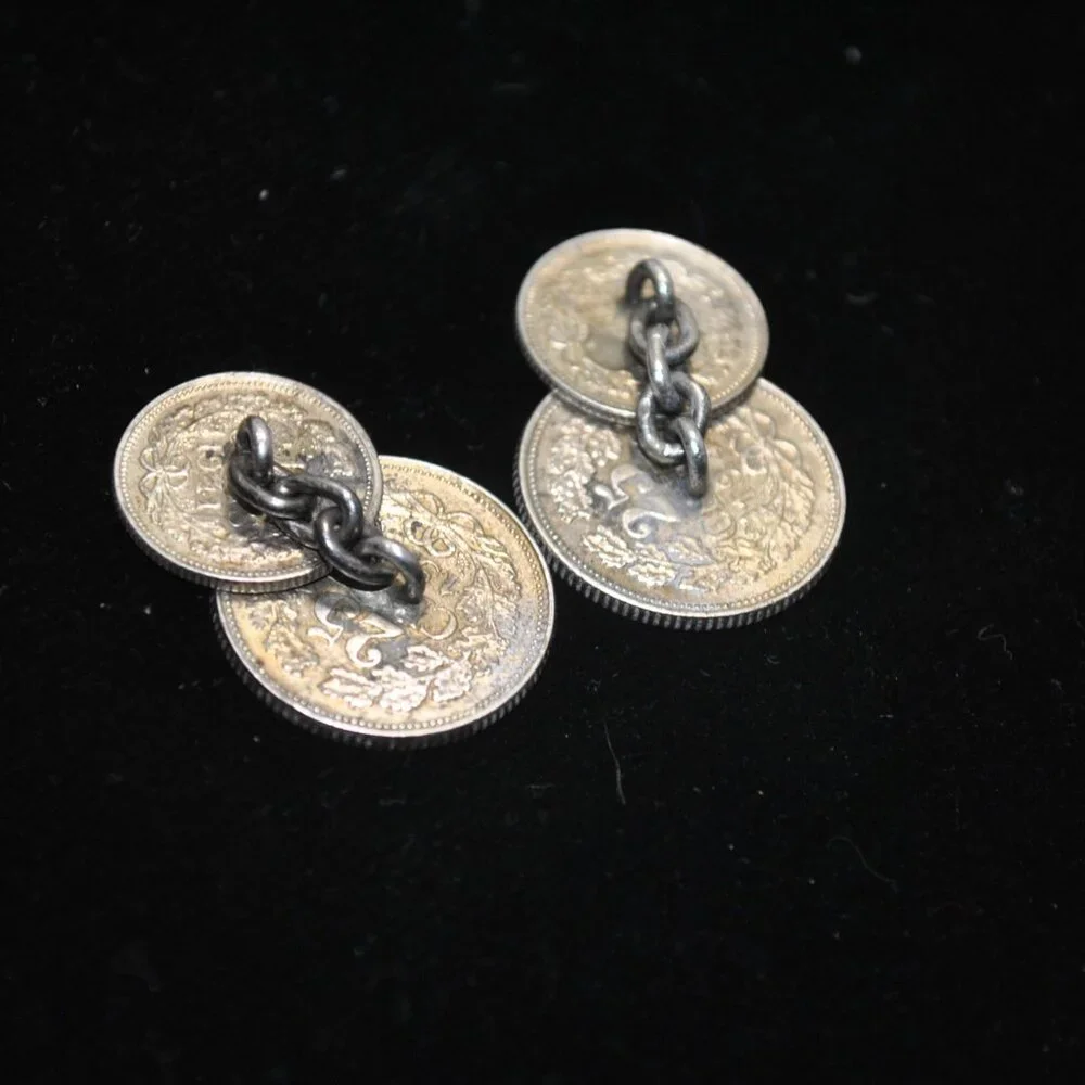 Vintage 1941 Dutch Silver Coin Cufflinks